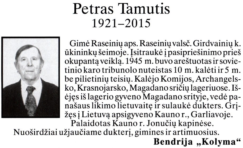 Petras-Tamutis „Tremtinys“, 2015.04.17 Nr. 15